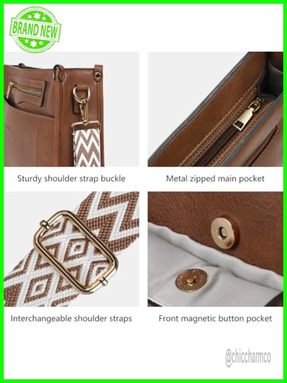 2PC Vegan Leather Crossbody Hobo Bag Set with Wallet